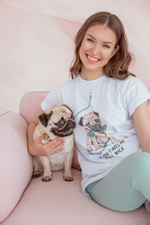 White T-shirt with dog