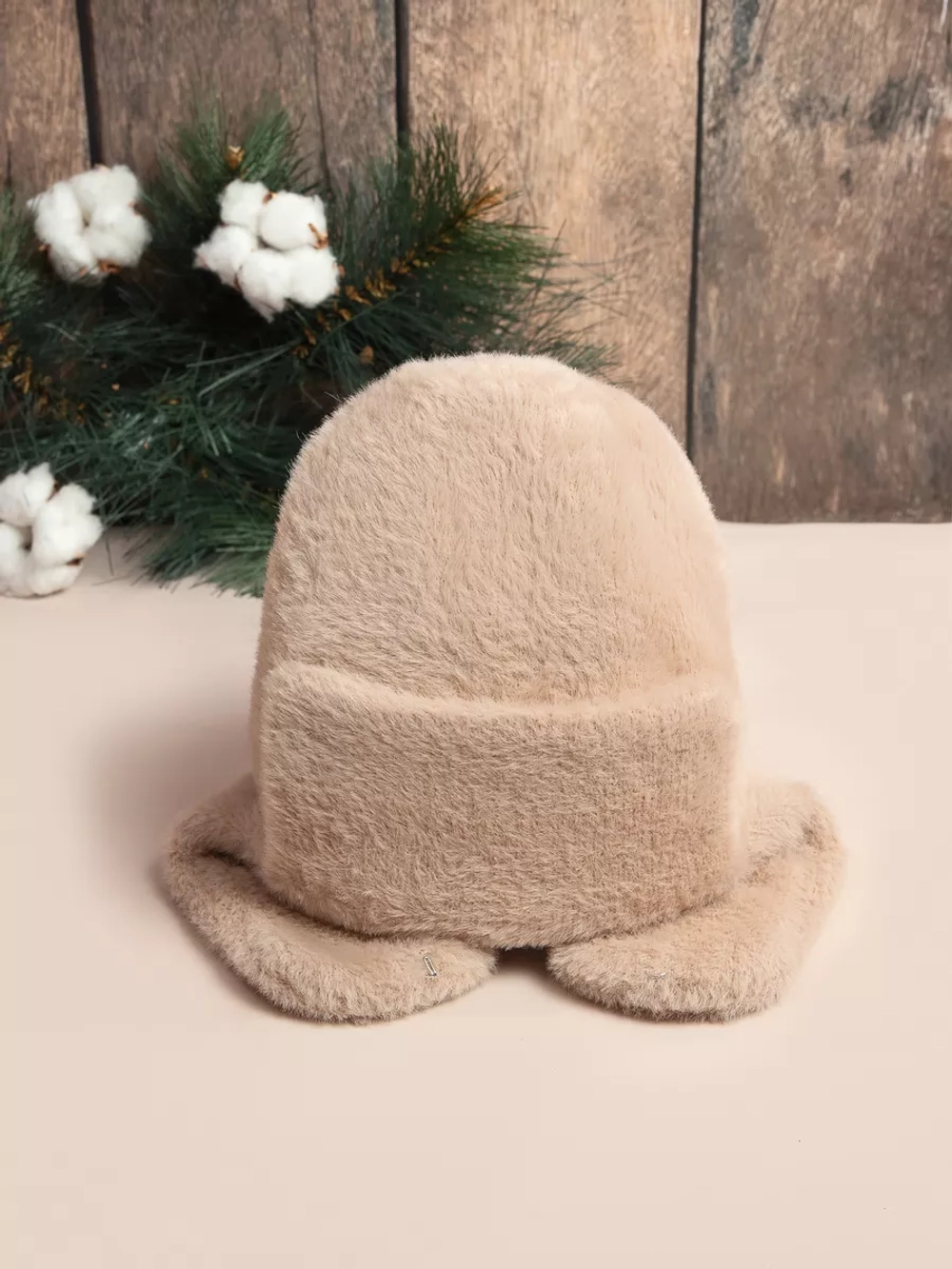 шапка ушанка зимняя пушистая из эко меха