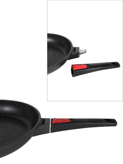 Сковорода 28 см. из литого алюминия Kamille KM 4472 со съемной ручкой