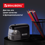 Точилка электрическая BRAUBERG "Black Jack" питание от 4 батареек АА дополнительное сменное лезвие (2 штуки в упаковке)