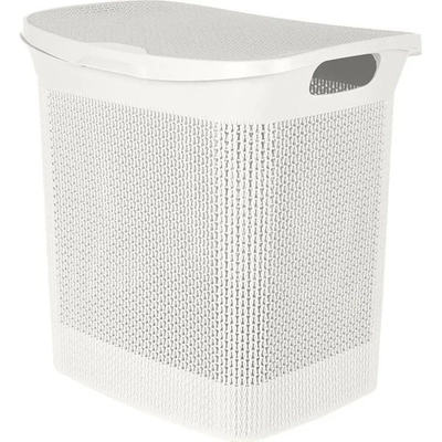 Корзина для белья Keeplex Ajur с откидной крышкой 35л 43х45см белое облако