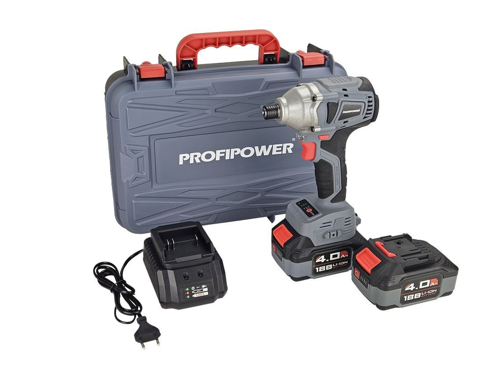 Аккумуляторный беcщеточный винтоверт PROFIPOWER MKDTD-18V (18В,Li-ion-2шт, 4.0Ач, 220Нм,З/У, в кейсе)