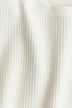 H&M Футболка из рельефной ткани, кремовый