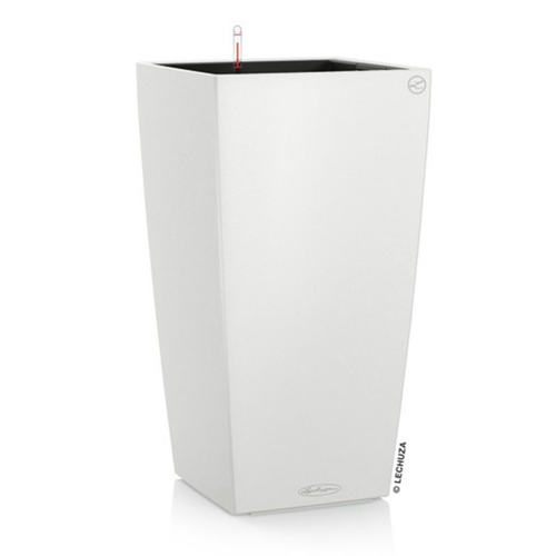 Кашпо Lechuza "Color Cubico Complete white" (пластик), 30x30xH56 см