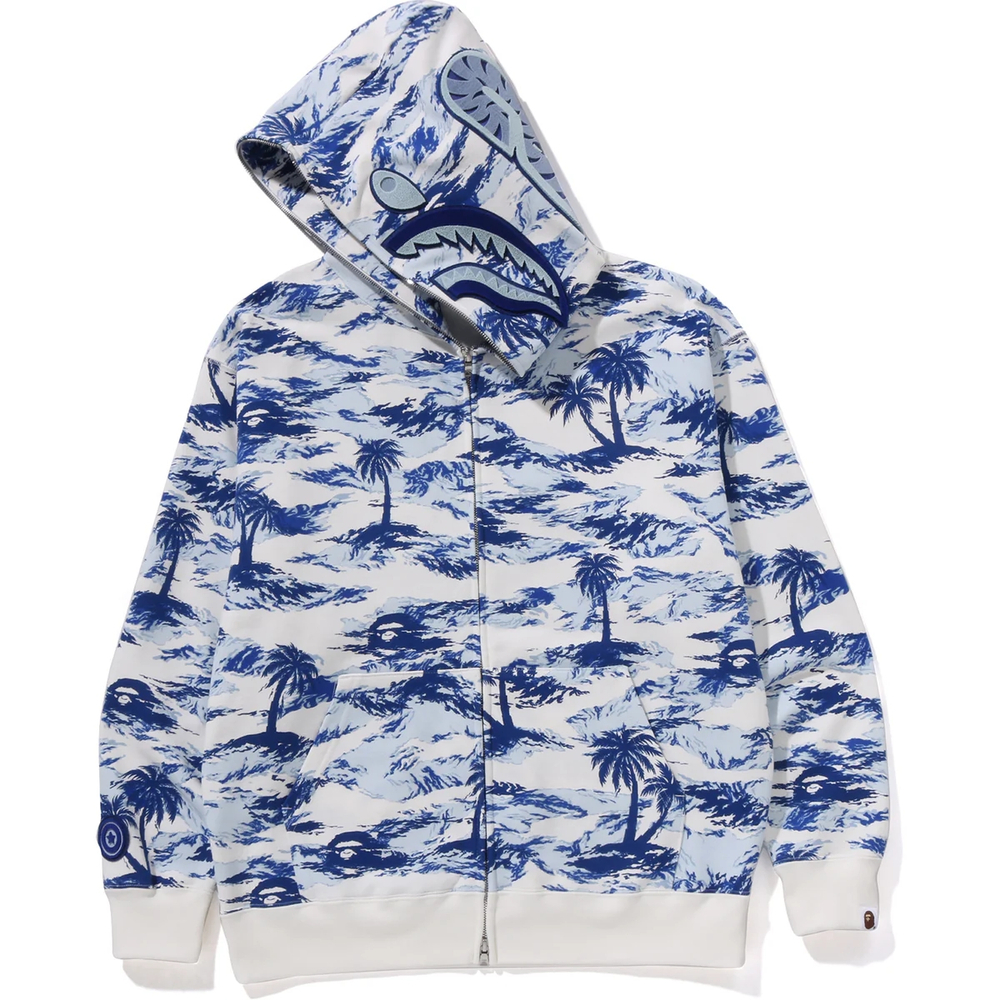 A Bathing Ape Palm Tree Camo Relaxed Fit Shark Full Zip Худи