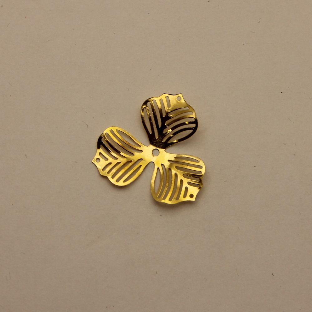 Декоративный элемент &quot;филигрань&quot; цветок 33 мм, цвет золото (1уп = 50шт), Арт. ФЛ0027-2