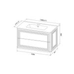 Тумба с умывальником IDDIS Oxford Neo, подвесная, 100 см, белый, OXN10W0i95K