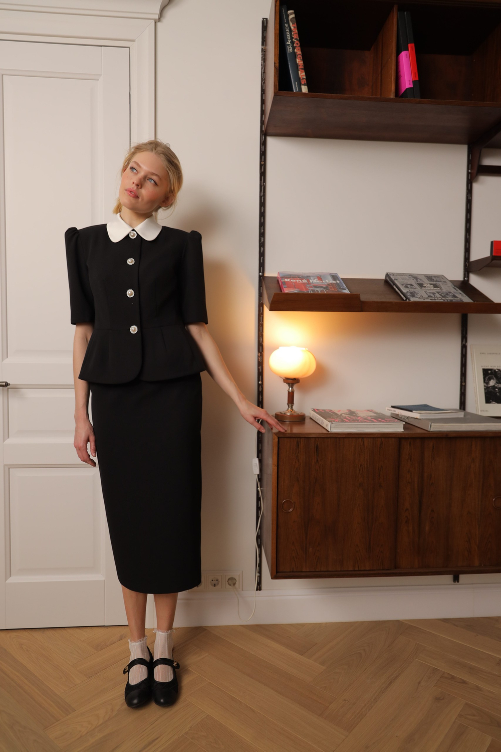 Юбка миди черная