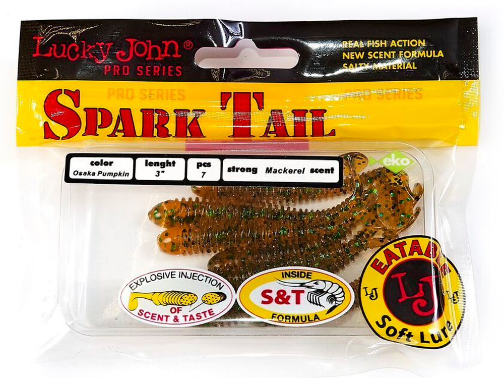 Мягкая съедобная приманка LJ Pro Series Spark Tail 3,0 in (76 мм), цвет PA19, 7 шт
