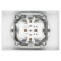 Розетка Intro Accent 6-208-01 , 2X2P+E Schuko со шторками, 16А-250В, IP20, СУ, AL/CU, белый