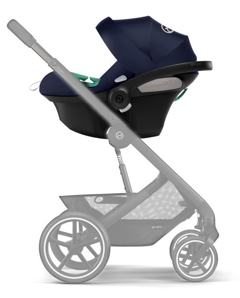 Коляска 3 в 1 Cybex Priam IV Rosegold complete и автокресло Aton B2 i-Size Bay Blue Off White