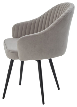 Стул ШЕЛЛ 360 град. поворот. B22 Серый, велюр / черный каркас, М-City