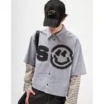 Рубашка SoWhat? Line укороченная голубая / белая / серая