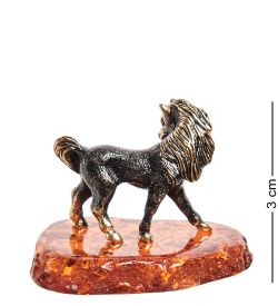 AM-1399 Фигурка «Лошадка» мал. (латунь, янтарь)