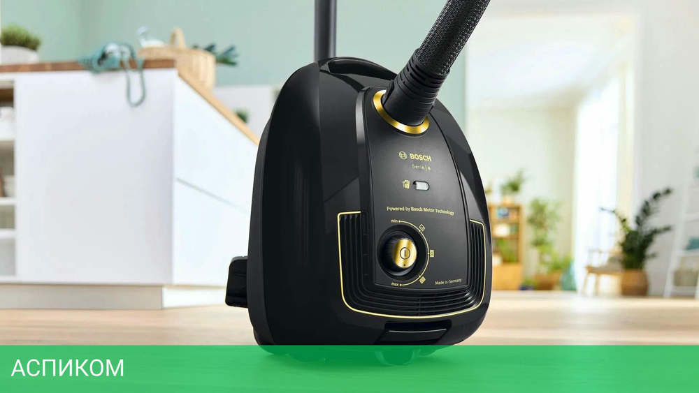 Пылесос Bosch BGL38GOLD черный/золотистый