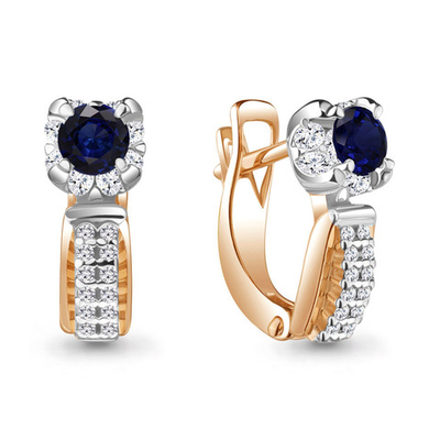 942641Ак Серьги из Золота с бриллиантами, сапфирами из коллекции "Supreme"