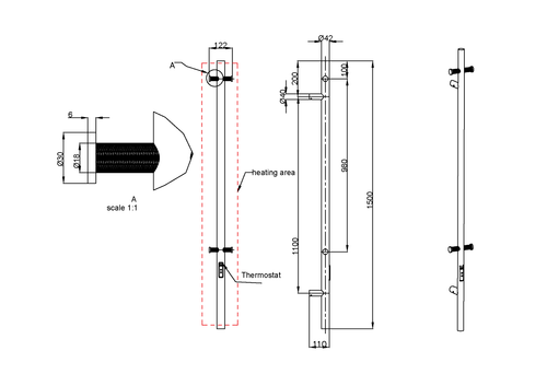 Полотенцесушитель электрический UNO COPPER BRUSHED