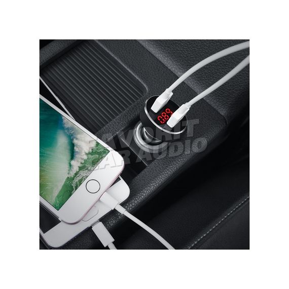 АЗУ 2USB HOCO Z26 High Praise 2400mA пластик дисплей чёрный