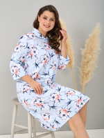 Ночная сорочка С-013/голубой-букетроза