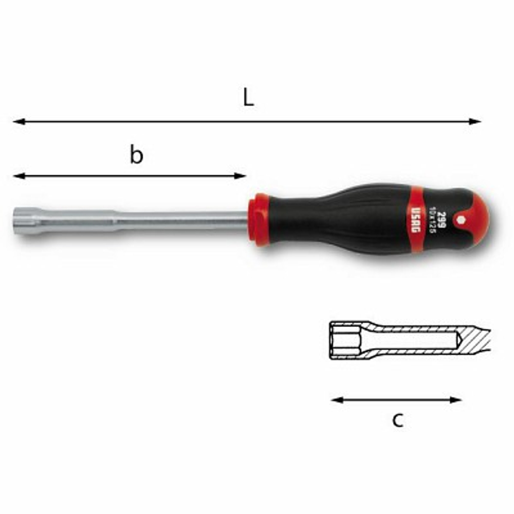 299 Торцовые ключи с внутренним шестигранником с рукояткой LOGIC 8 мм., USAG (Италия)
