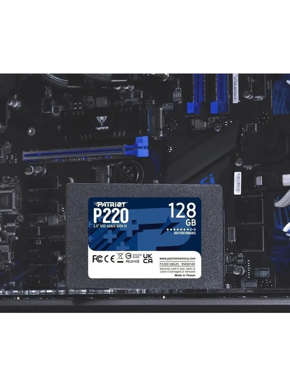SSD жесткий диск PATRIOT 128GB P220S128G25, серый