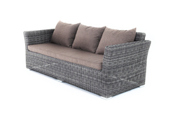 "Капучино" диван из искусственного ротанга трехместный, цвет графит