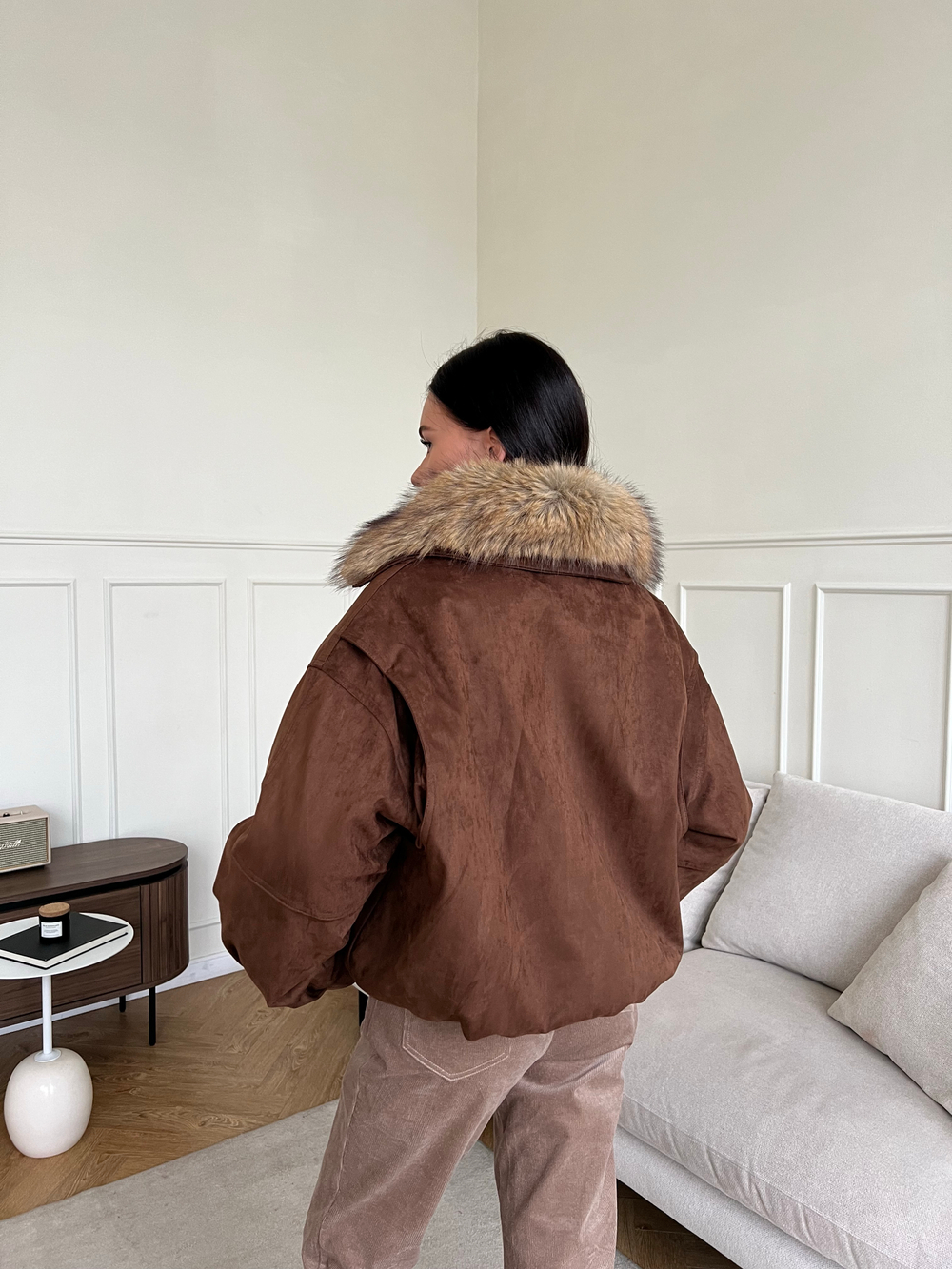 Парка замшевая шоколад