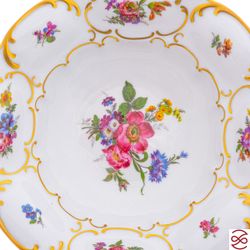 Конфетница на ножке Queen's Crown Мейсенский букет 27см