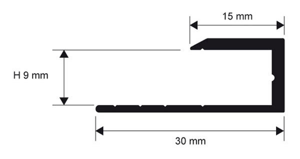 Радиусные, гнутые профили/пороги Progress Profiles Terminal curve PINTAACV 09 для напольных покрытий из ламината, паркета, керамогранита, ковролина, линолеума
