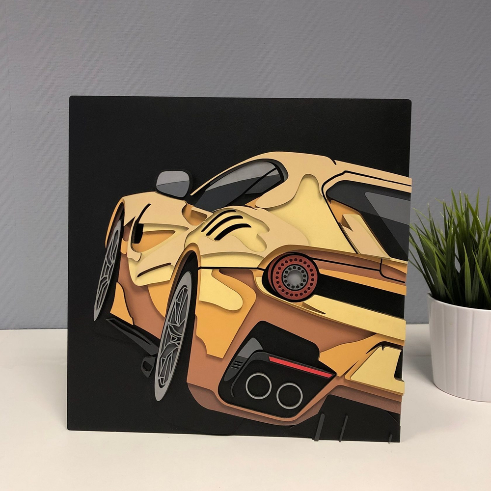 Феррари F12 TDF от Sam Craft - сборная объемная картина из дерева своими руками ferrari F12 TDF