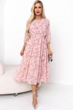 Платье Хелен (розовый/цветы) Р11-2075/6 Nikol (Акция)