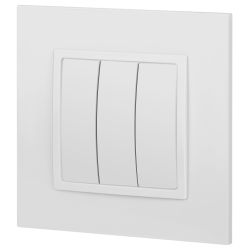Выключатель ЭРА Elegance 14-1107-01М тройной, 10АХ-250В, белый матовый