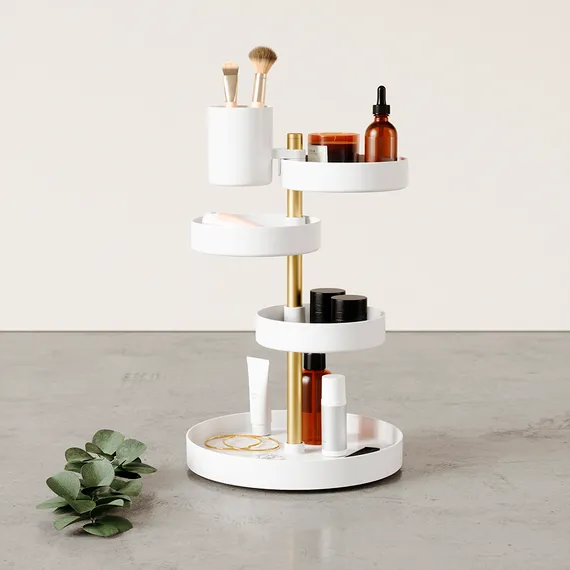 Органайзер настольный pirouette, белый/латунь