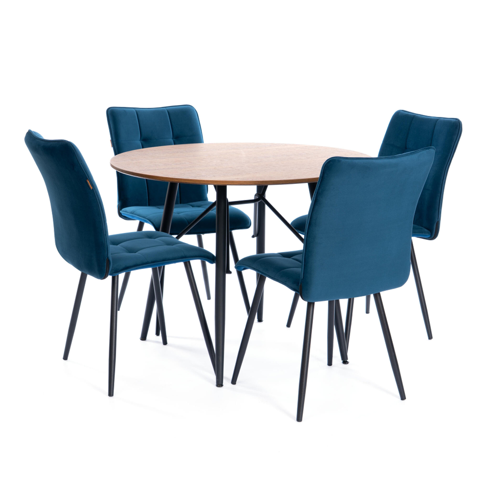 Стул обеденный Bari LT, велюр, Dark blue (темно-синий), 41х55х89 см