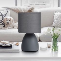 Настольная лампа Rivoli   7042-501 1 * Е14 40 Вт керамика серая с абажуром