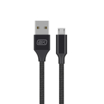 Дата-кабель USB - micro USB, 2А, 2м, нейлон, черный