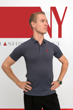 Поло Slim-Fit titanium