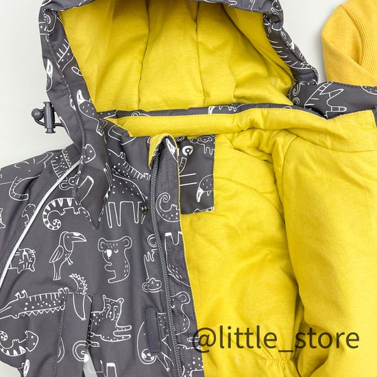 Комбинезон зимний "Милые зверята" угольный серый