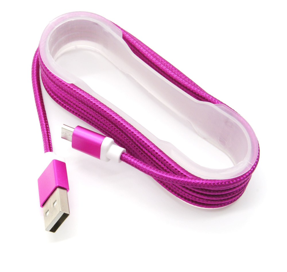 Кабель USB - Micro MEGA Lace (розовое золото) 1,5м
