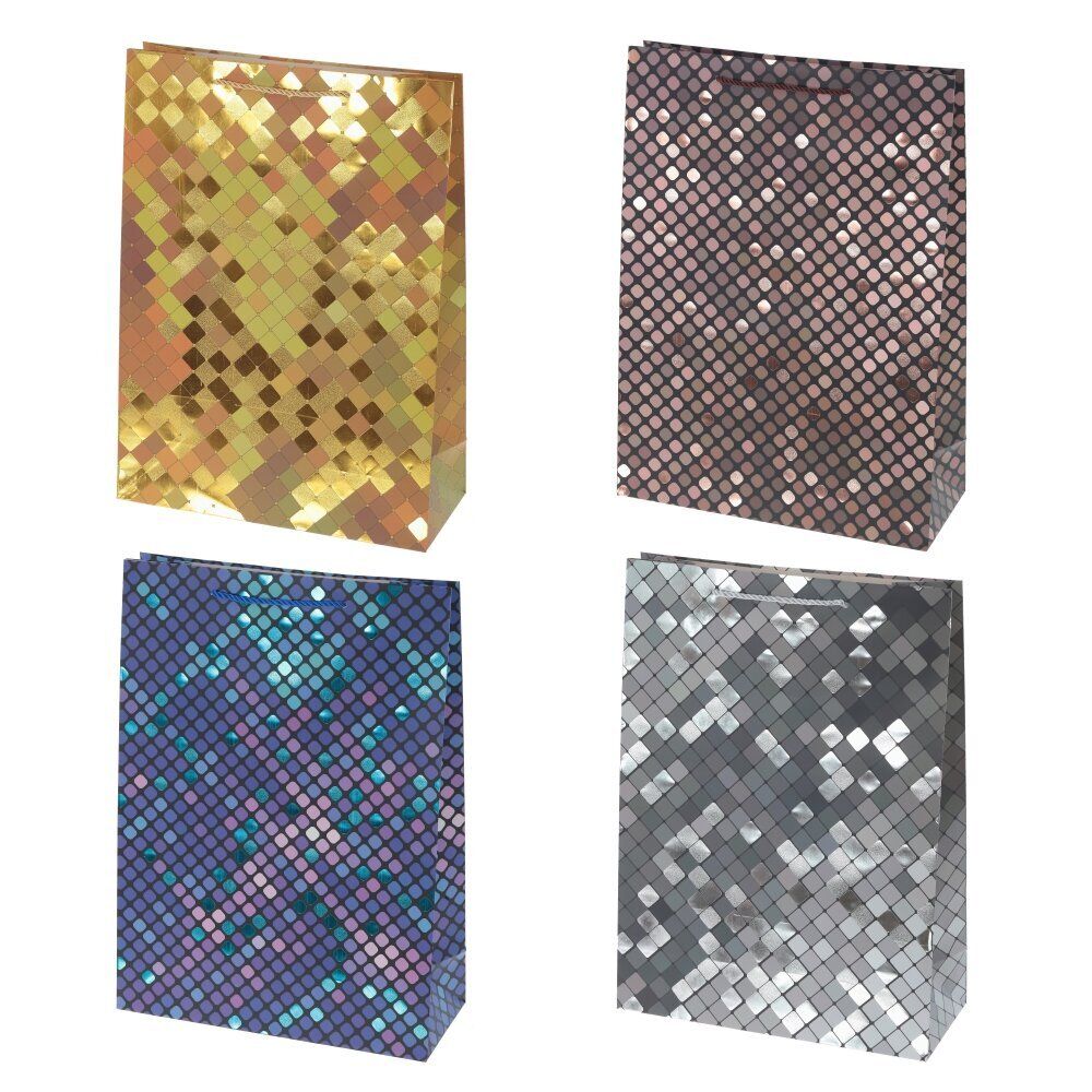 GAEM Пакет подарочный (бумага 210г/м2, блок 12шт), L30 W12 H41,5 см, 4в.