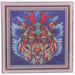 Алмазная мозаика на подрамнике с полным заполнением «МИР ЯРКИХ КРАСОК», радужный лев, 20*20см