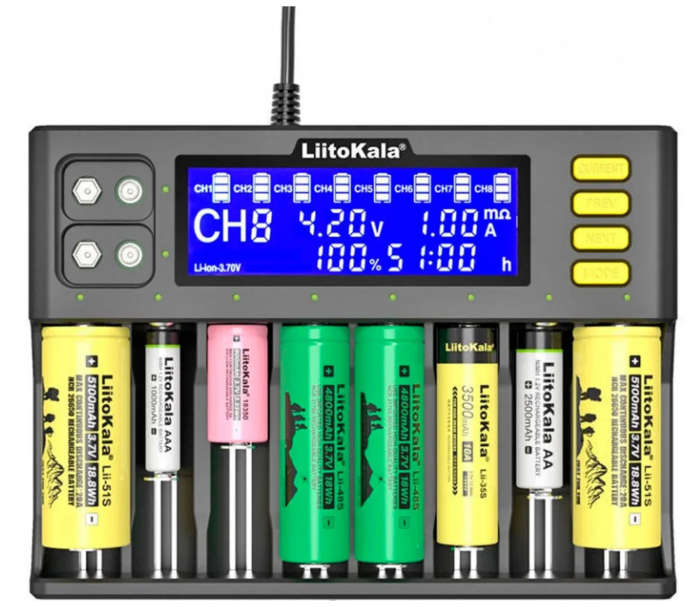Зарядное устройство интеллектуальное LiitoKala Lii-S8 для аккумуляторов 18650 26650