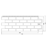 Панель фасадная Grand Line Classic Состаренный кирпич песочная 1109х418 мм