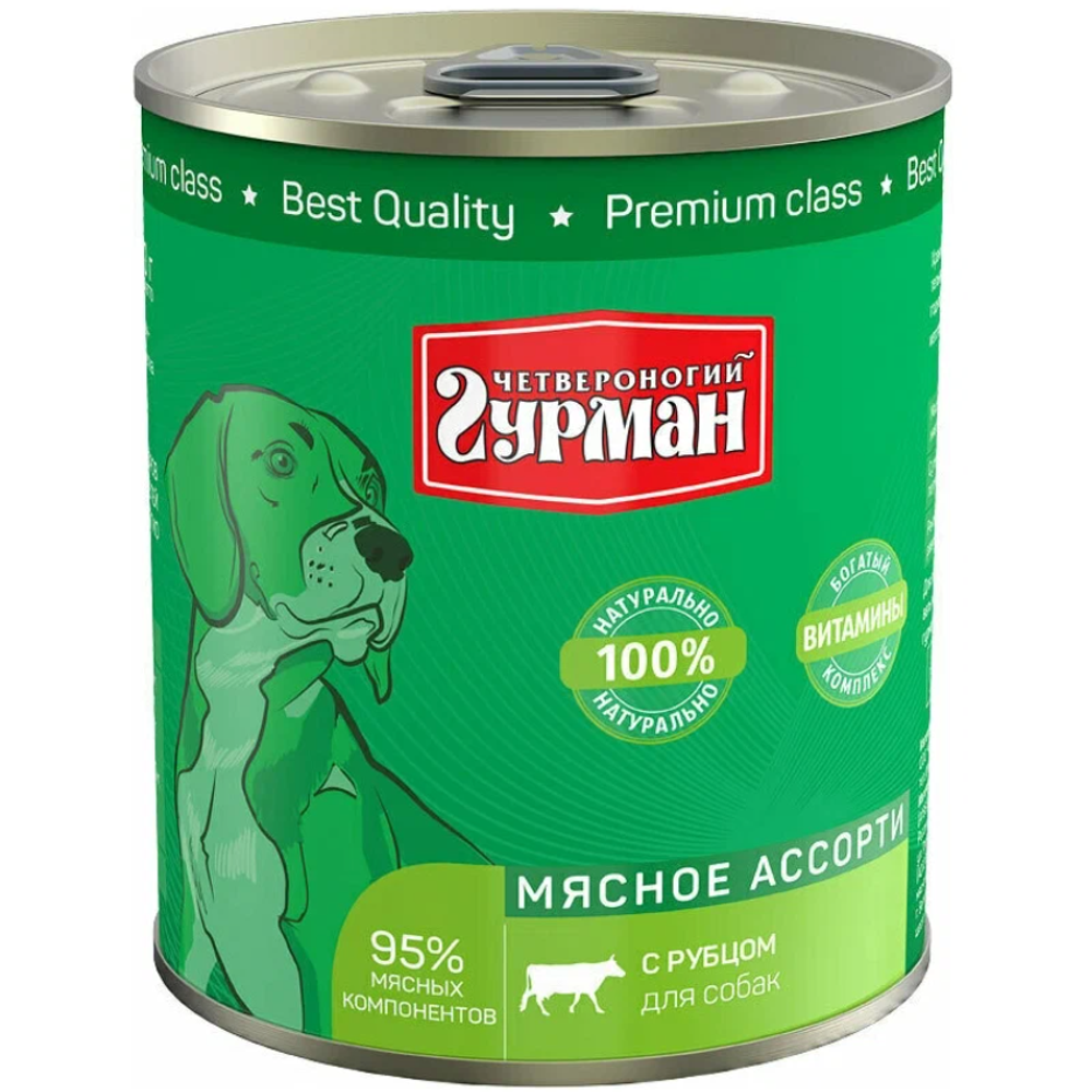 Четвероногий гурман кон.д/соб.мясное ассорти с рубцом 340г