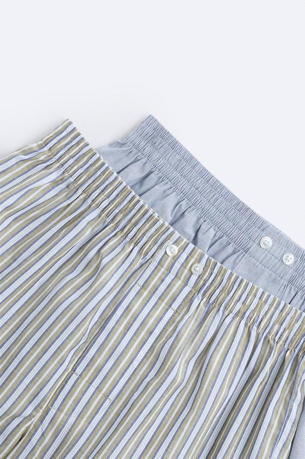 ZARA НАБОР ИЗ ДВУХ ТРУСОВ-БОКСЕРОВ ИЗ ПОПЛИНА В КОНТРАСТНУЮ ПОЛОСКУ, РАЗНОЦВЕТНЫЙ
