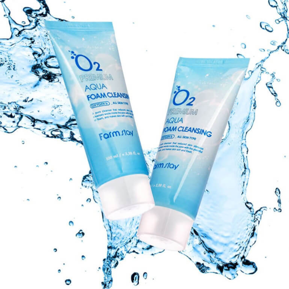 Farm Stay O2 Premium Aqua Foam Cleansing кислородная пенка для очищения кожи