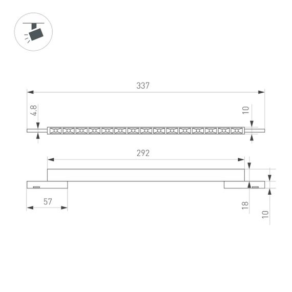 Трековый светодиодный светильник Arlight Mag-Microcosm-Laser-L300-15W Warm3000 043275