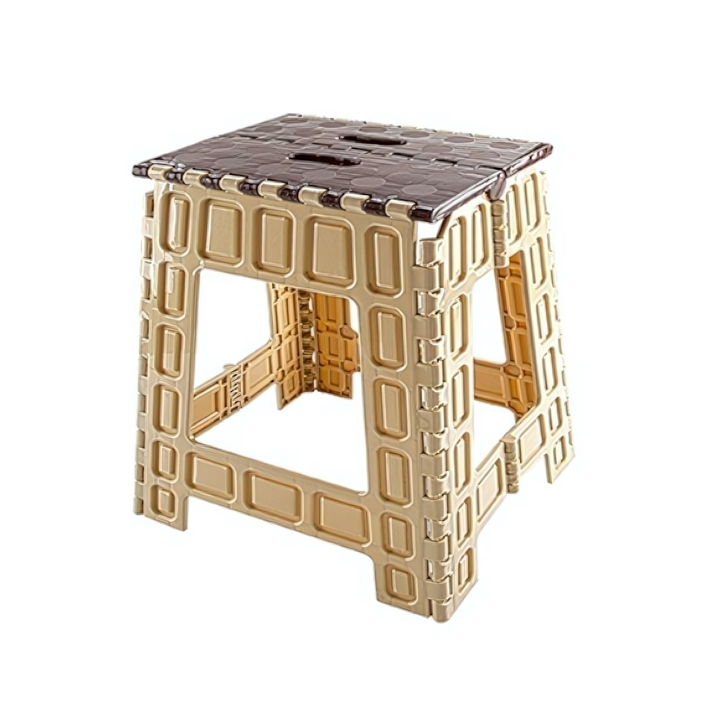 Табурет складной средний коричневый-бежевый