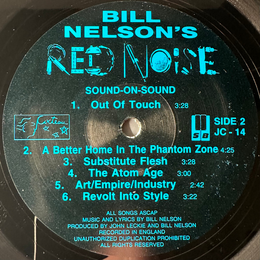Bill Nelson's Red Noise ‎– Sound On Sound (США 1986г.)