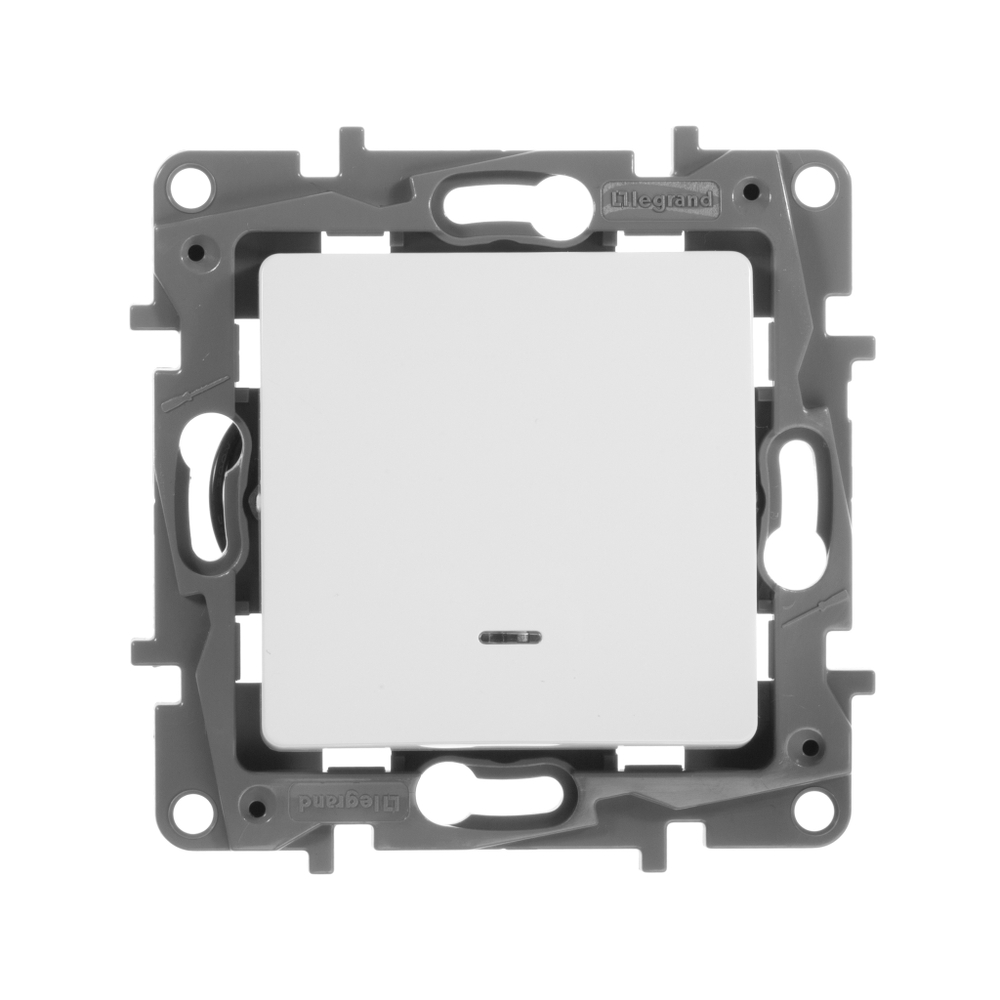 Выключатель 1-клавишный с подсветкой/индикацией 10А 250В белый ETIKA Legrand